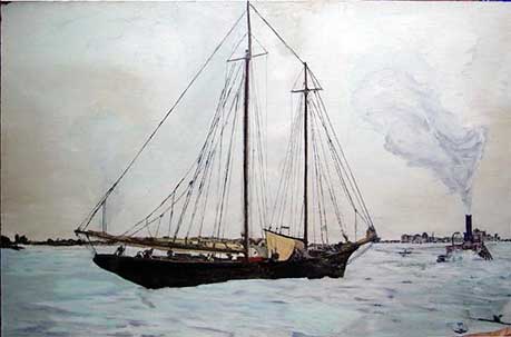 #13 Schooner and Tug in the Ice